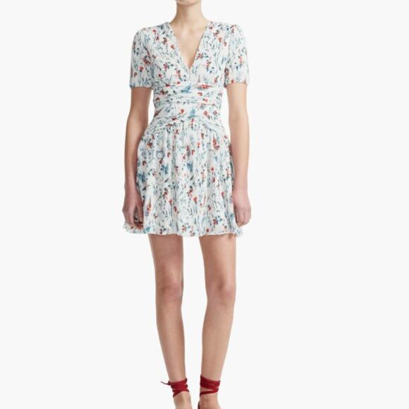 Maje Floral Mini Dress - White and Red - Picture 12 of 12